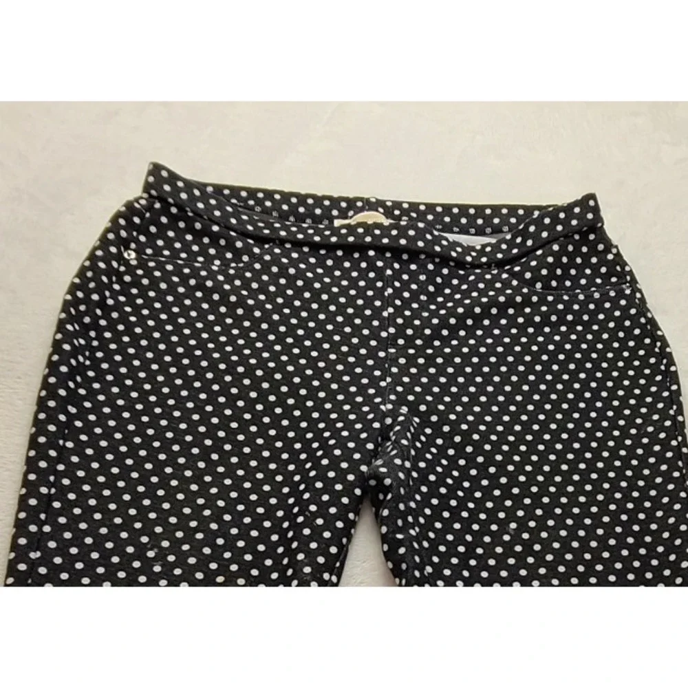 Michael‎ Kors Navy White Polka Dot Pull On Leggings Pants Women's Large Casual